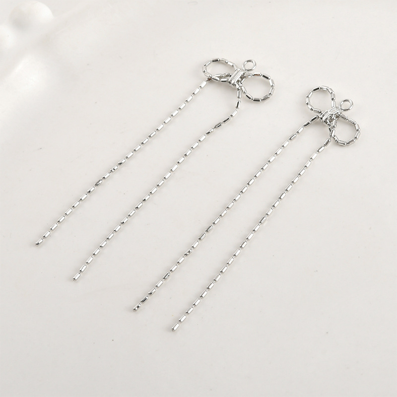 Gold Plated Long Butterflies Tassel Bow Tassel Accessory for Jewelry DIY