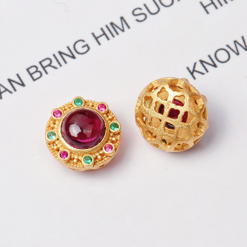 925 Silver Crustification Garnet Accessory