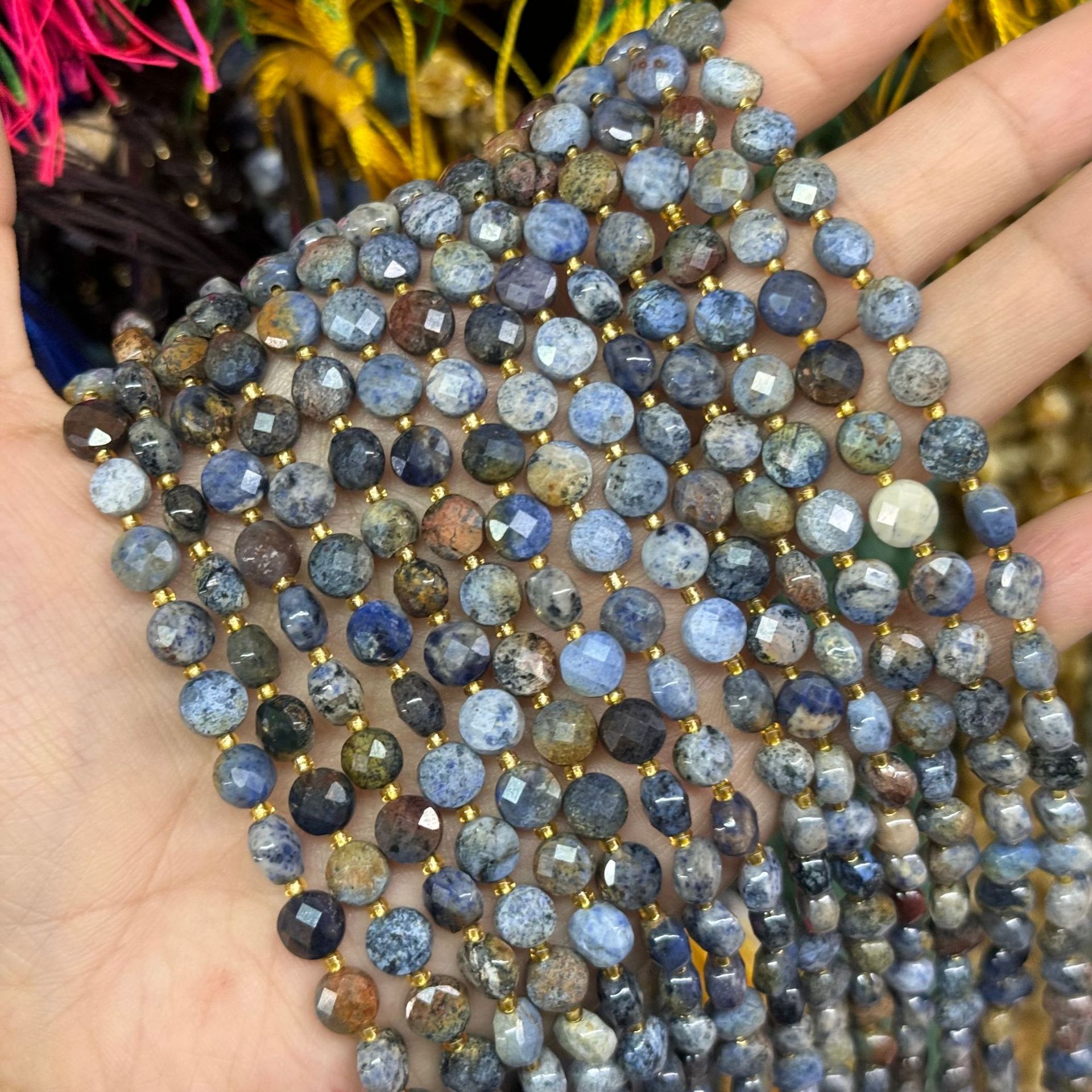 6.5*4mm Faced Pie Shaped Gemstone Beads Strand