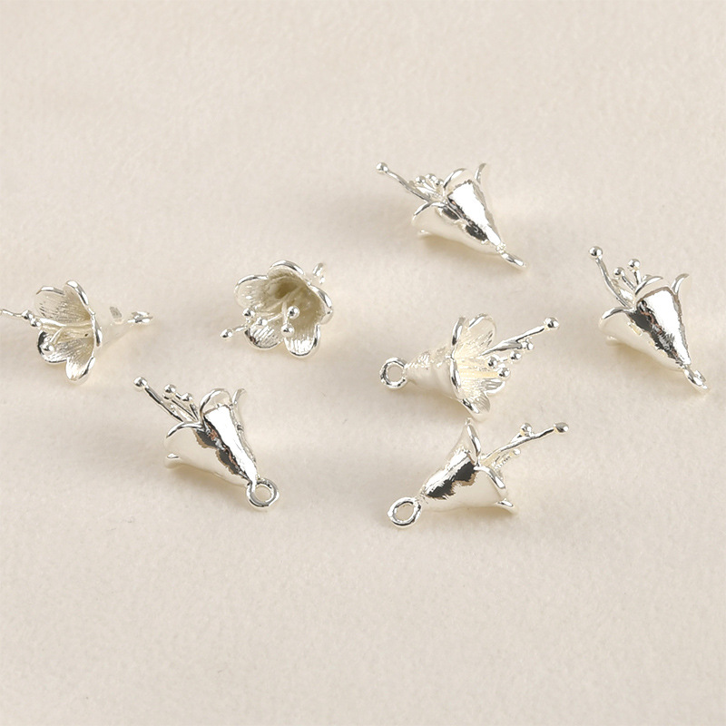 Cubic Zirconia inlaid 14k Gold Plated Flower Charm Jewelry Pendant Rose Charm