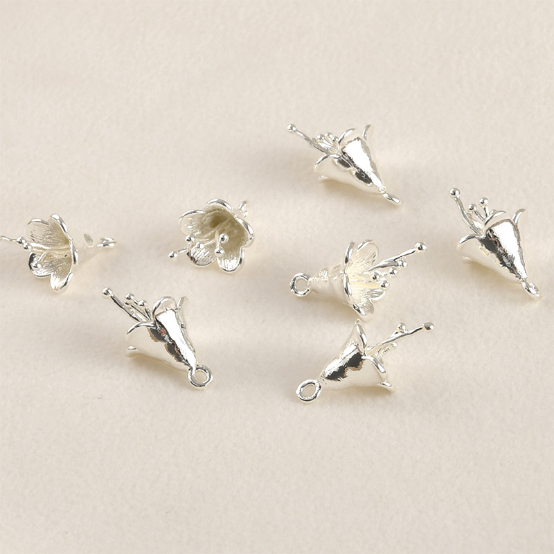 Cubic Zirconia inlaid 14k Gold Plated Flower Charm Jewelry Pendant Rose Charm