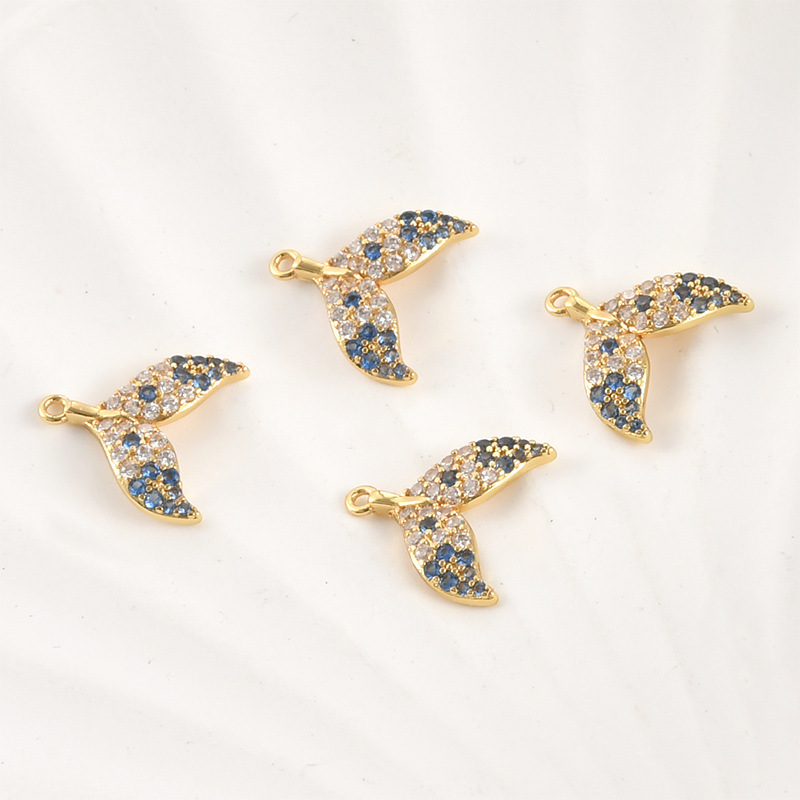 Hollow Cubic ZirconiaMermaid Tail Charm Pendant