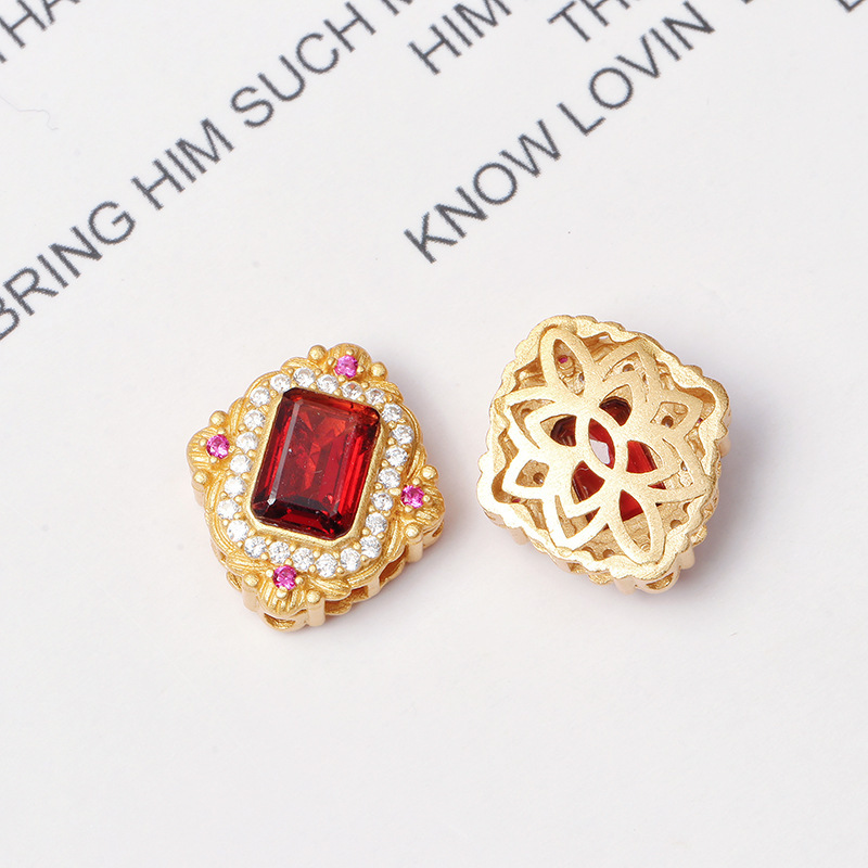 925 Silver Crustification Garnet Accessory