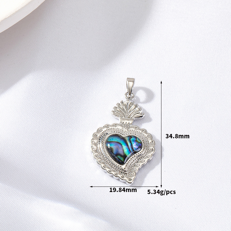 Abalone Shell Inlaid Gold Plated Pendant Jewelry Charm