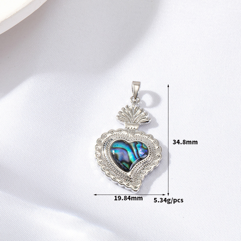 Abalone Shell Inlaid Gold Plated Pendant Jewelry Charm