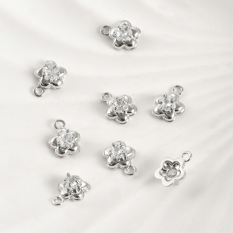 Cute 14k Gold Plated Pendant Cubic Zirconia Inlaid Jewelry Charms for 