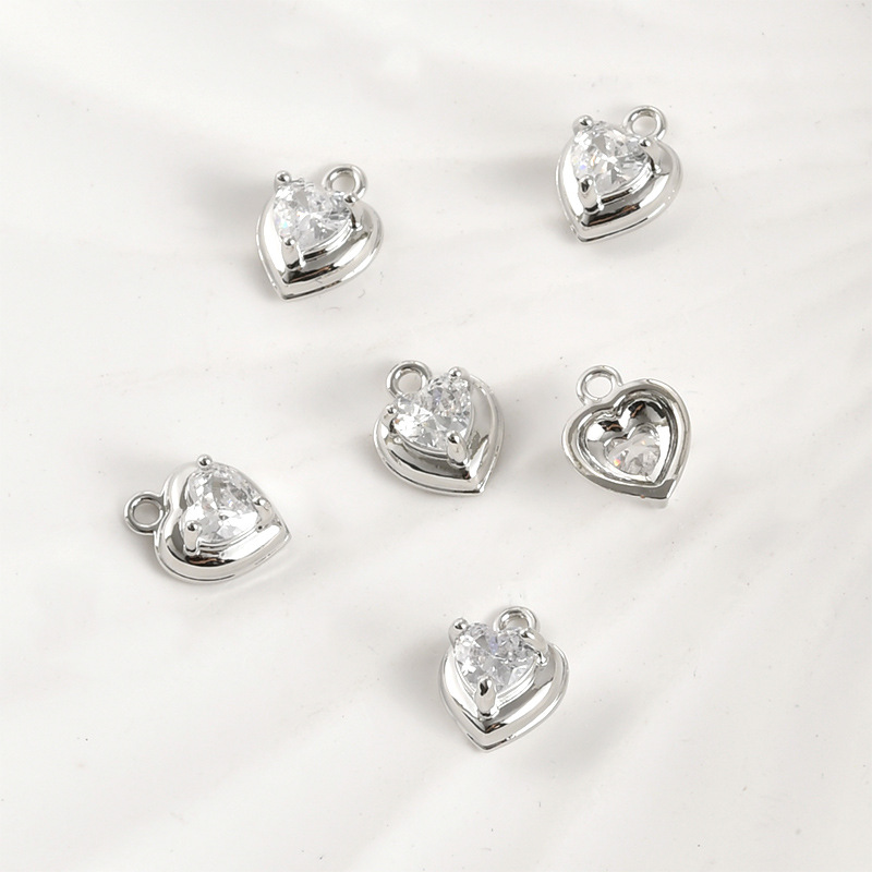 Cute 14k Gold Plated Pendant Cubic Zirconia Inlaid Jewelry Charms for 