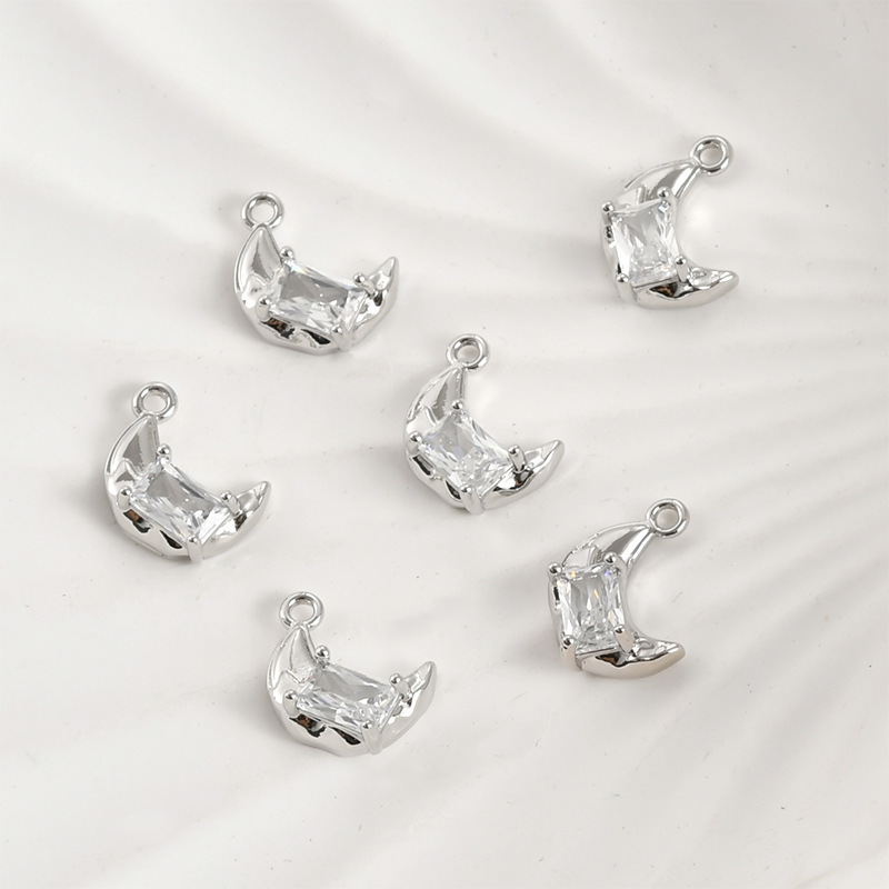 Cute 14k Gold Plated Pendant Cubic Zirconia Inlaid Jewelry Charms for DIY Multiple Style