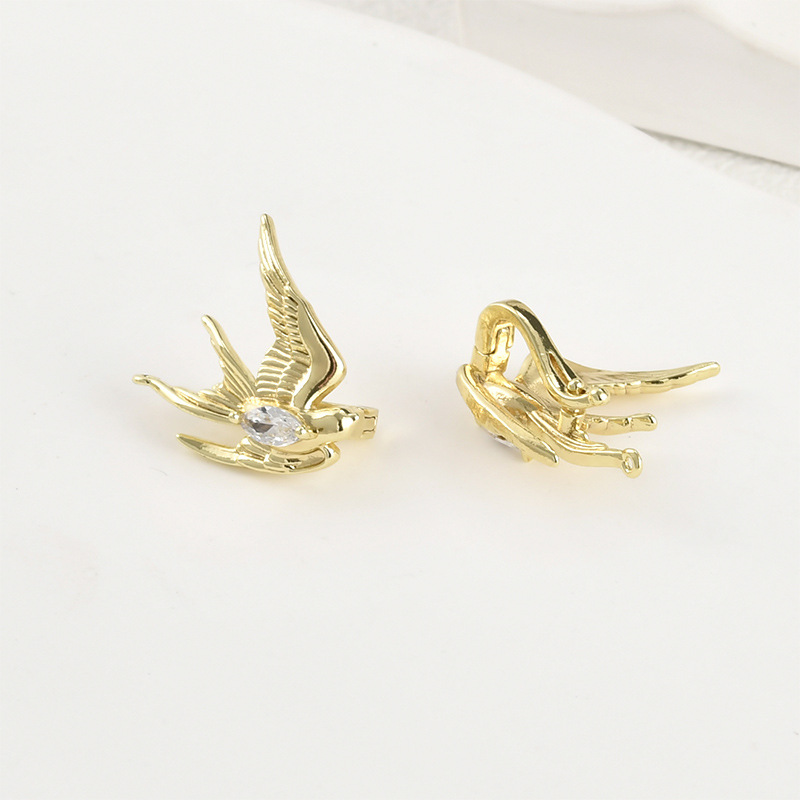 Gold Plated Swallow Charm Jewelry Pendant Jewelry Buckle