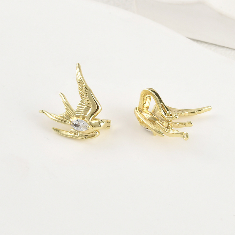 Gold Plated Swallow Charm Jewelry Pendant Jewelry Buckle