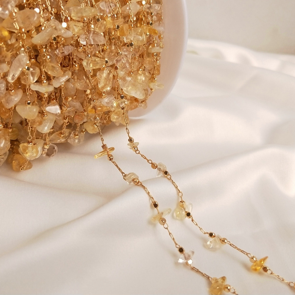 Gemstone Raw Stone Beads Chain for Jewelry DIY 50cm