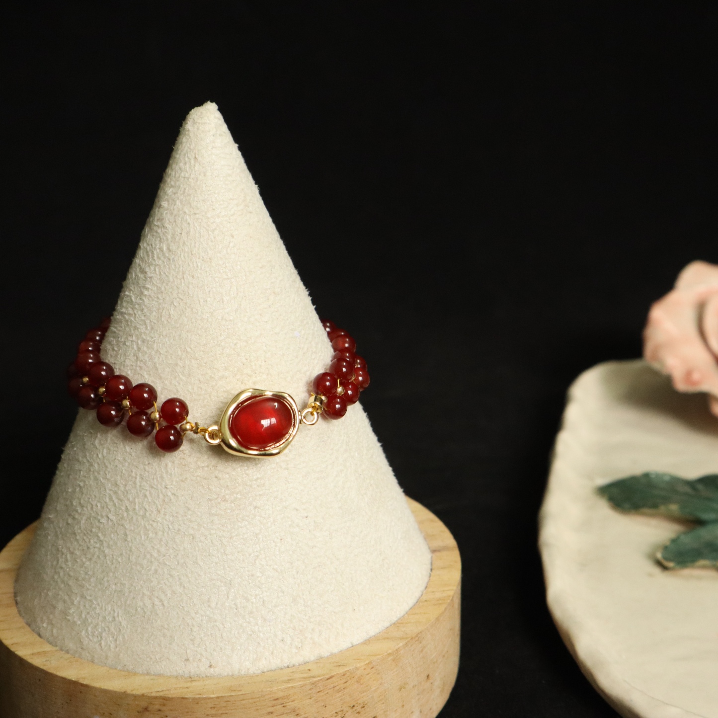 Red Agate Woven Dual-Line Bracelet