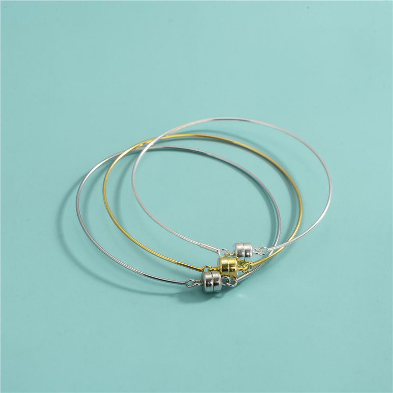 Screw Knob Detachable 925 Silver Bracelet Accessory with Magnetic Buckle