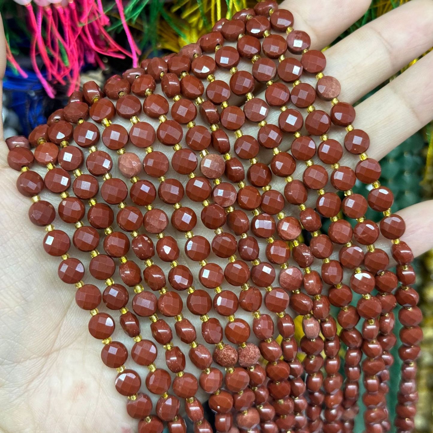 6.5*4mm Faced Pie Shaped Gemstone Beads Strand