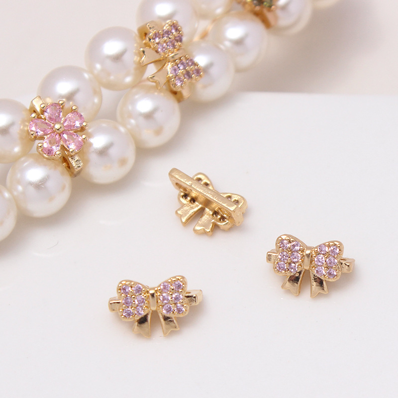 Color Zircon Inlaid Double Rows Pacer Bead Accessory for Jewelry Making