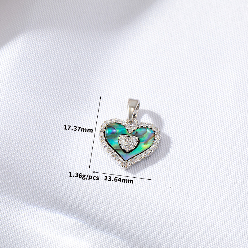 Abalone Shell Inlaid Gold Plated Pendant Jewelry Charm