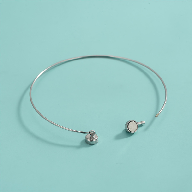 Screw Knob Detachable 925 Silver Bracelet Accessory with Magnetic Buckle