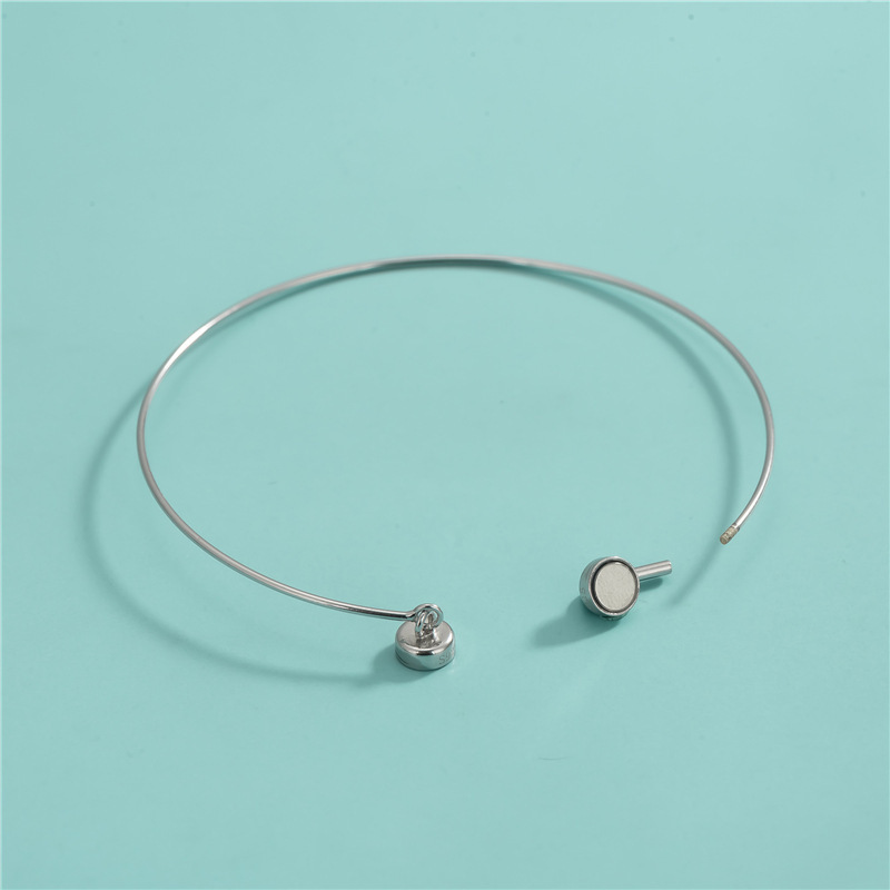 Screw Knob Detachable 925 Silver Bracelet Accessory with Magnetic Buckle