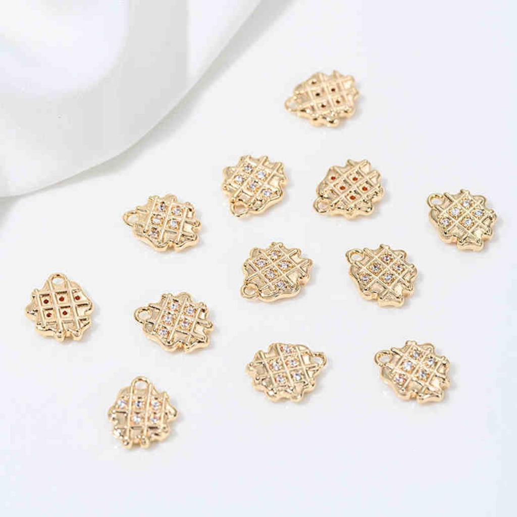 Gold Plated Cake Cookie Pendant Afternoon Tea Theme Charms for DIY