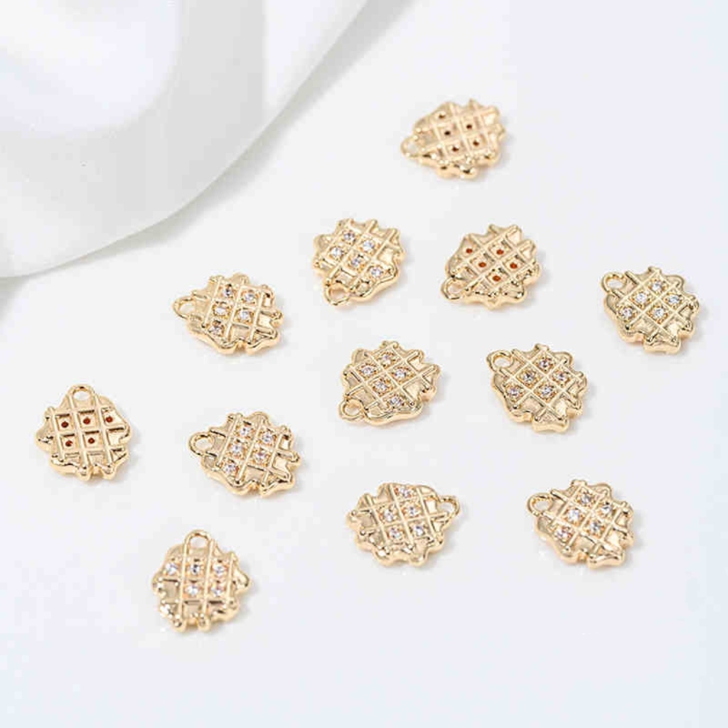 Gold Plated Cake Cookie Pendant Afternoon Tea Theme Charms for DIY