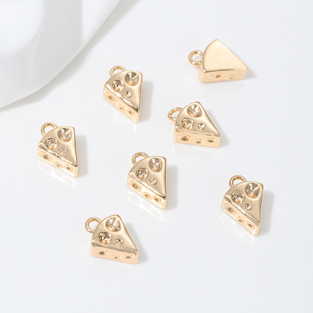 Gold Plated Cake Cookie Pendant Afternoon Tea Theme Charms for DIY