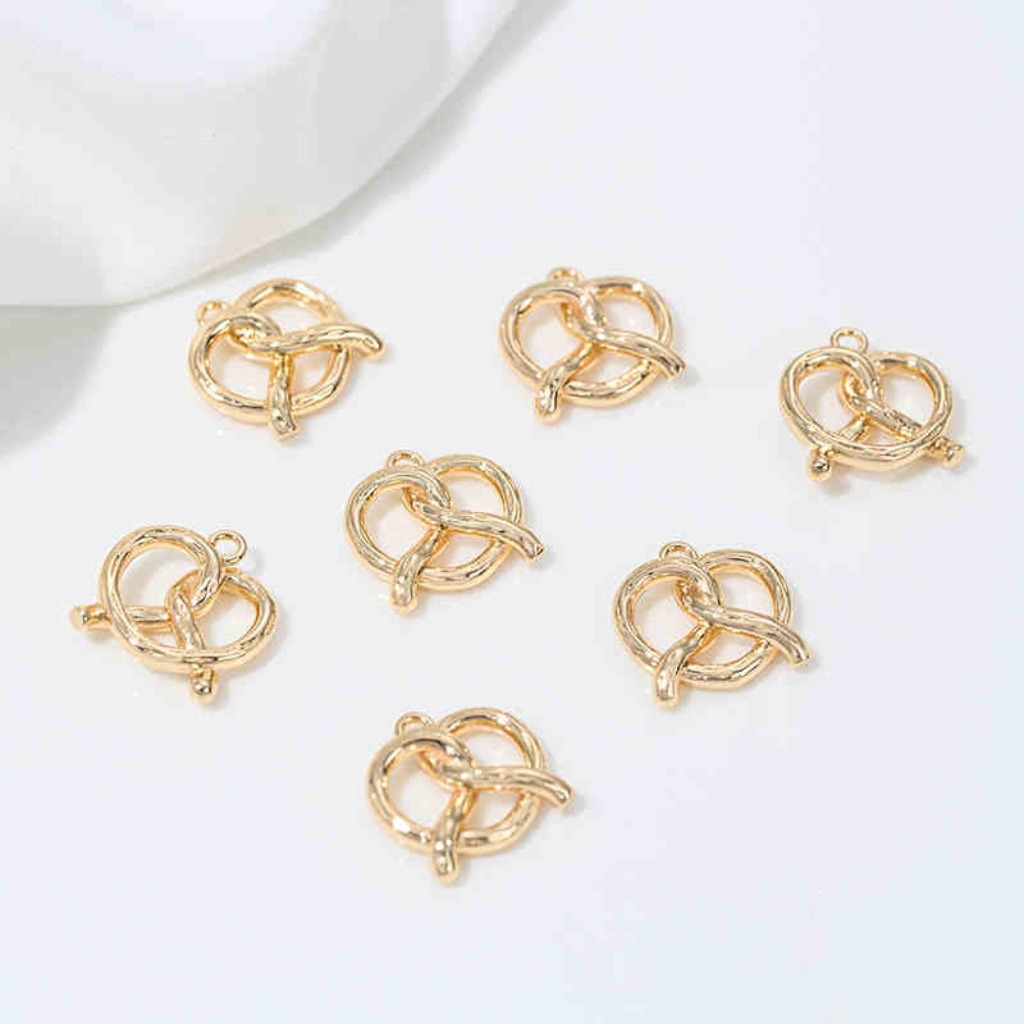 Gold Plated Cake Cookie Pendant Afternoon Tea Theme Charms for DIY