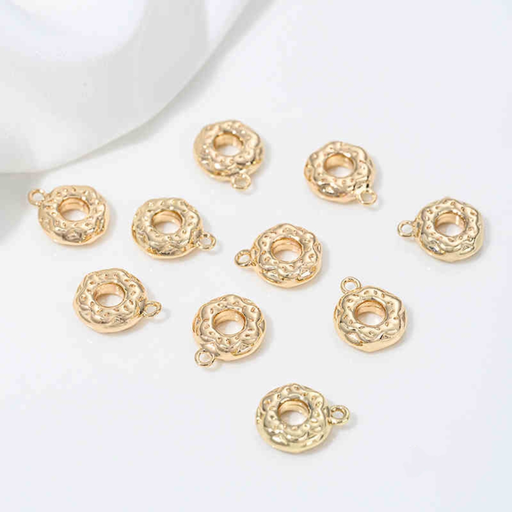 Gold Plated Cake Cookie Pendant Afternoon Tea Theme Charms for DIY