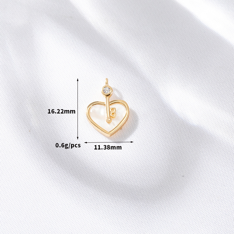 White Shell Inlaid Pendant Mother-of-pearl Jewelry Charms for DIY