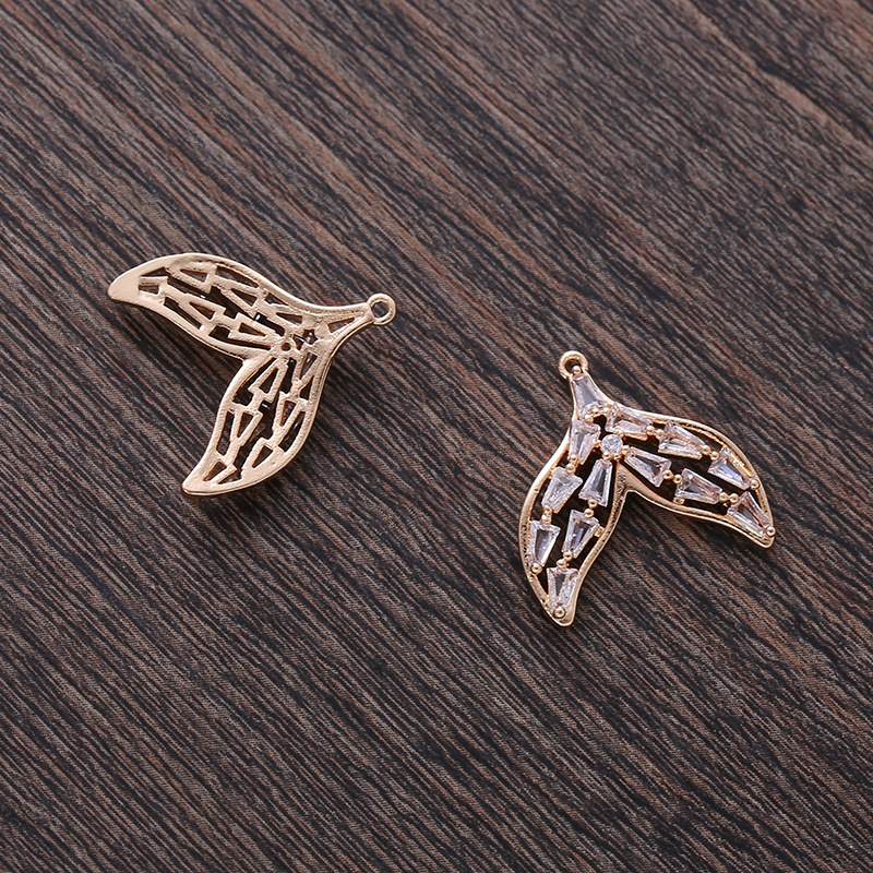 Hollow Zircon Mermaid Tail Charm Pendant