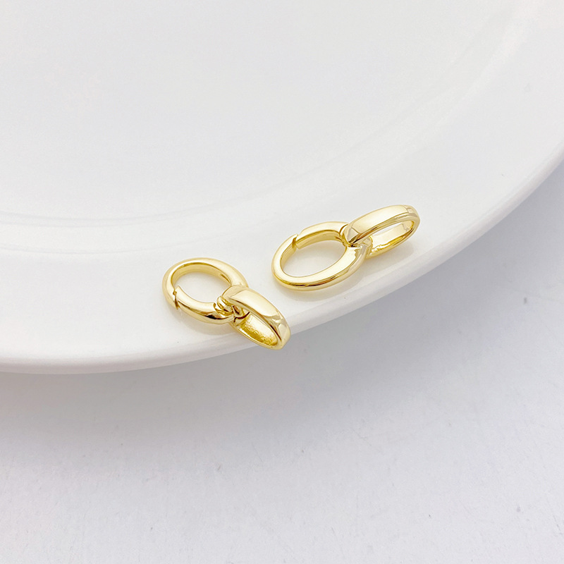 Gold Plated Oval Shaped Lobster Buckle 1 Piece