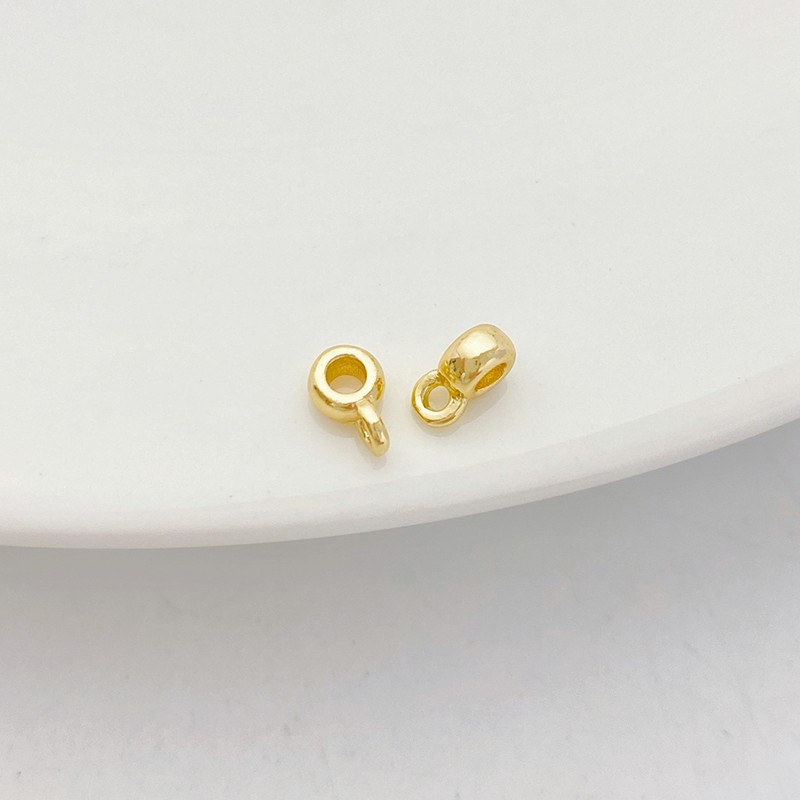 Gold Plated Spacer Beads with Hanging Ring Pendant Accessory 10PCS