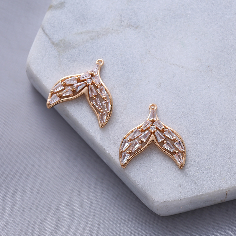 Hollow Zircon Mermaid Tail Charm Pendant