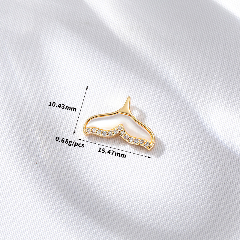 White Shell Inlaid Pendant Mother-of-pearl Jewelry Charms for DIY