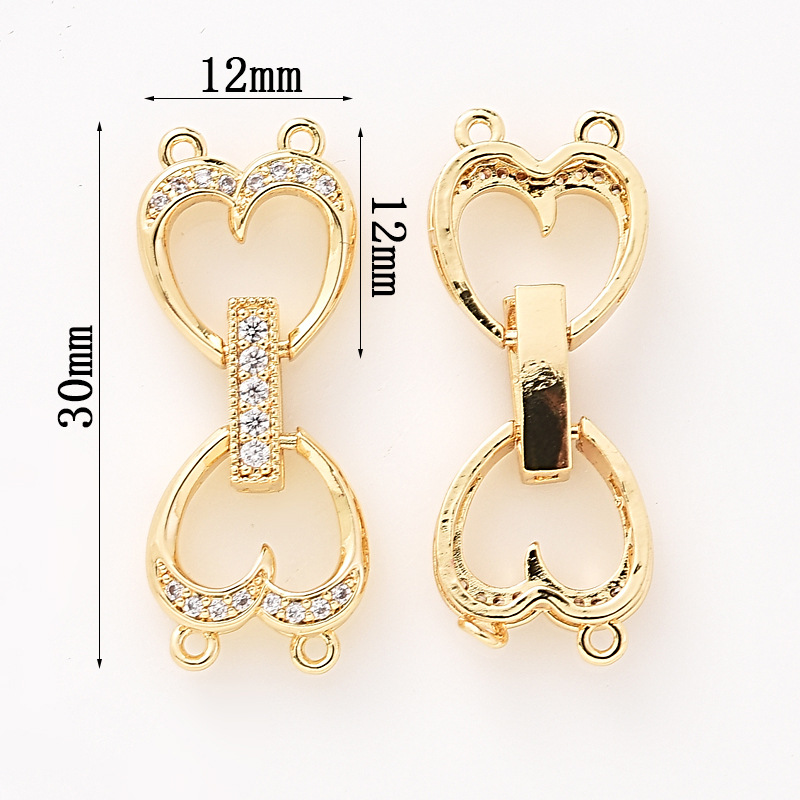 Gorgeous Colored Zircon Inlaid Buckle for Beading Jewelry