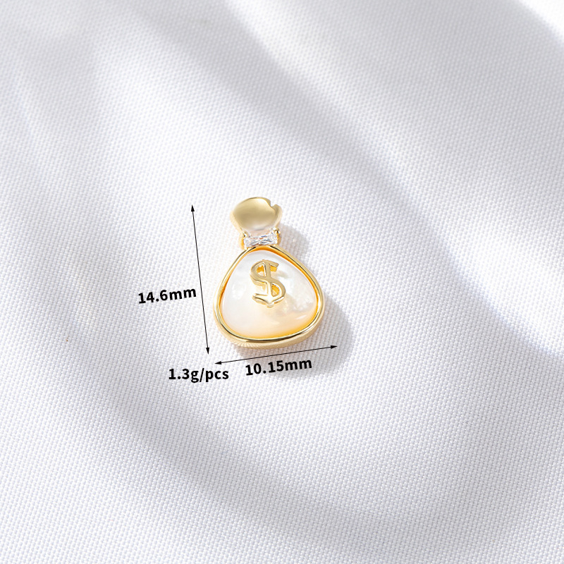 White Shell Inlaid Pendant Mother-of-pearl Jewelry Charms for DIY