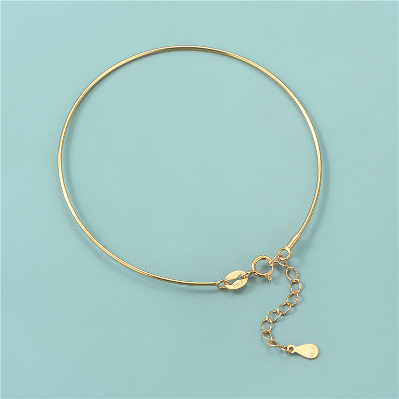 Screw Knob 925 Silver Bracelet Accessory with Extension Chain