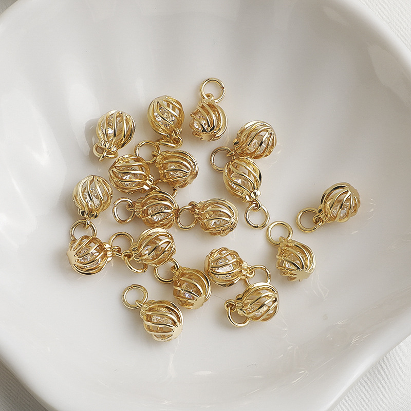 Gold Plated Little Cute Bell Pendant Jewelry Charms for DIY