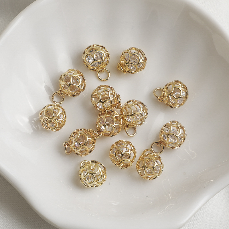 Gold Plated Little Cute Bell Pendant Jewelry Charms for DIY