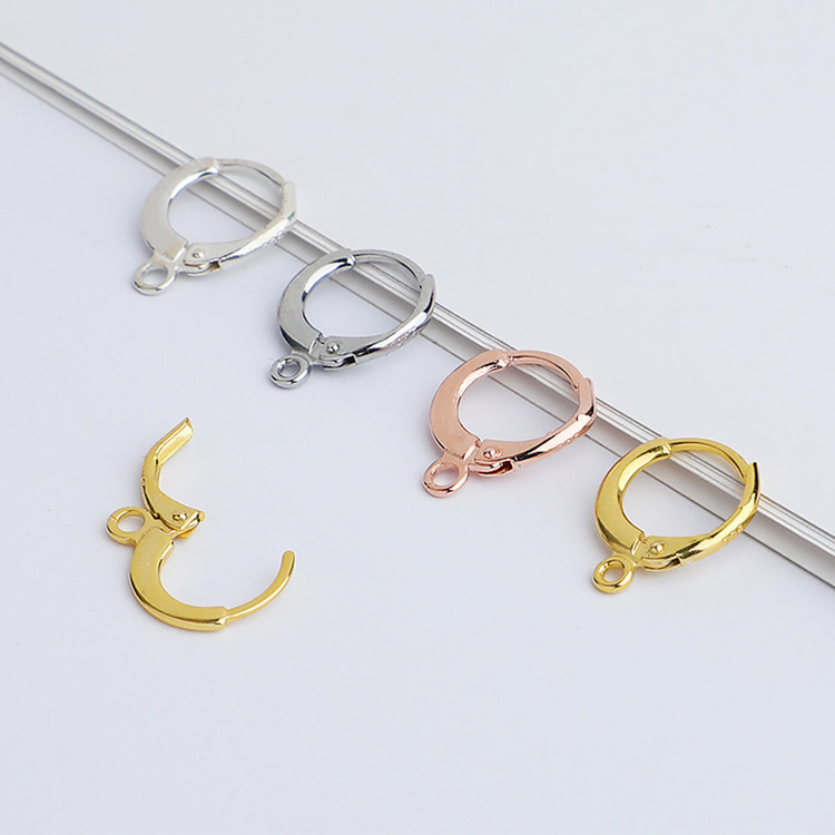 925 Sterling Silver Round Circle Clasp Earrings Hook with Hanging ring Accessories