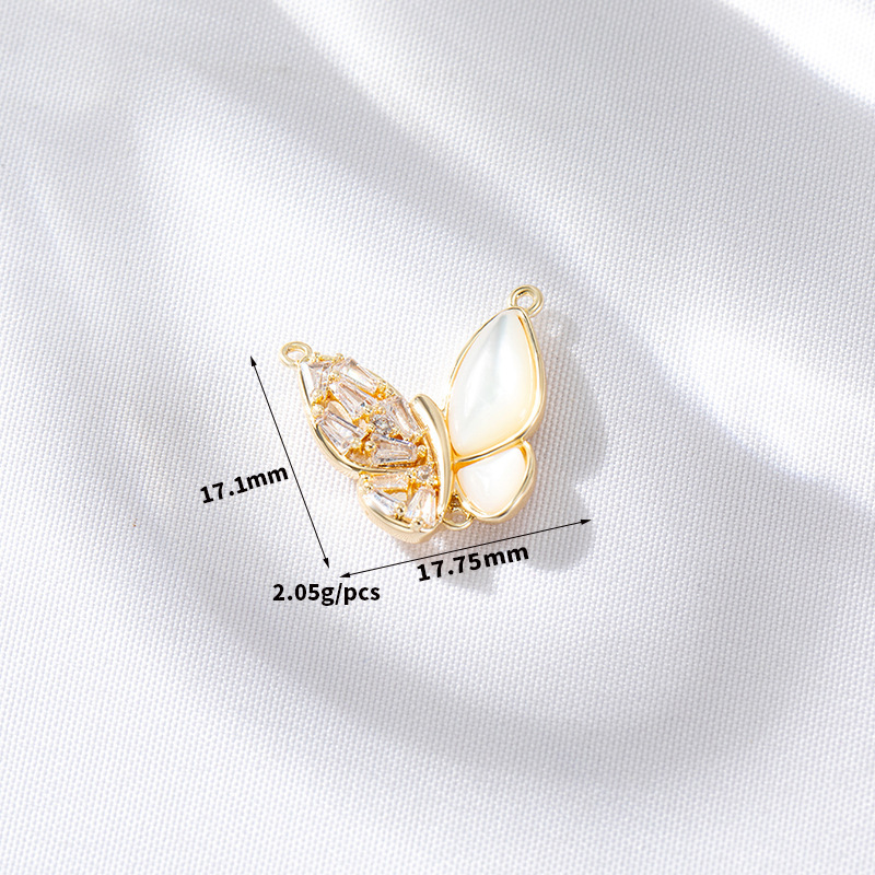 White Shell Inlaid Pendant Mother-of-pearl Jewelry Charms for DIY