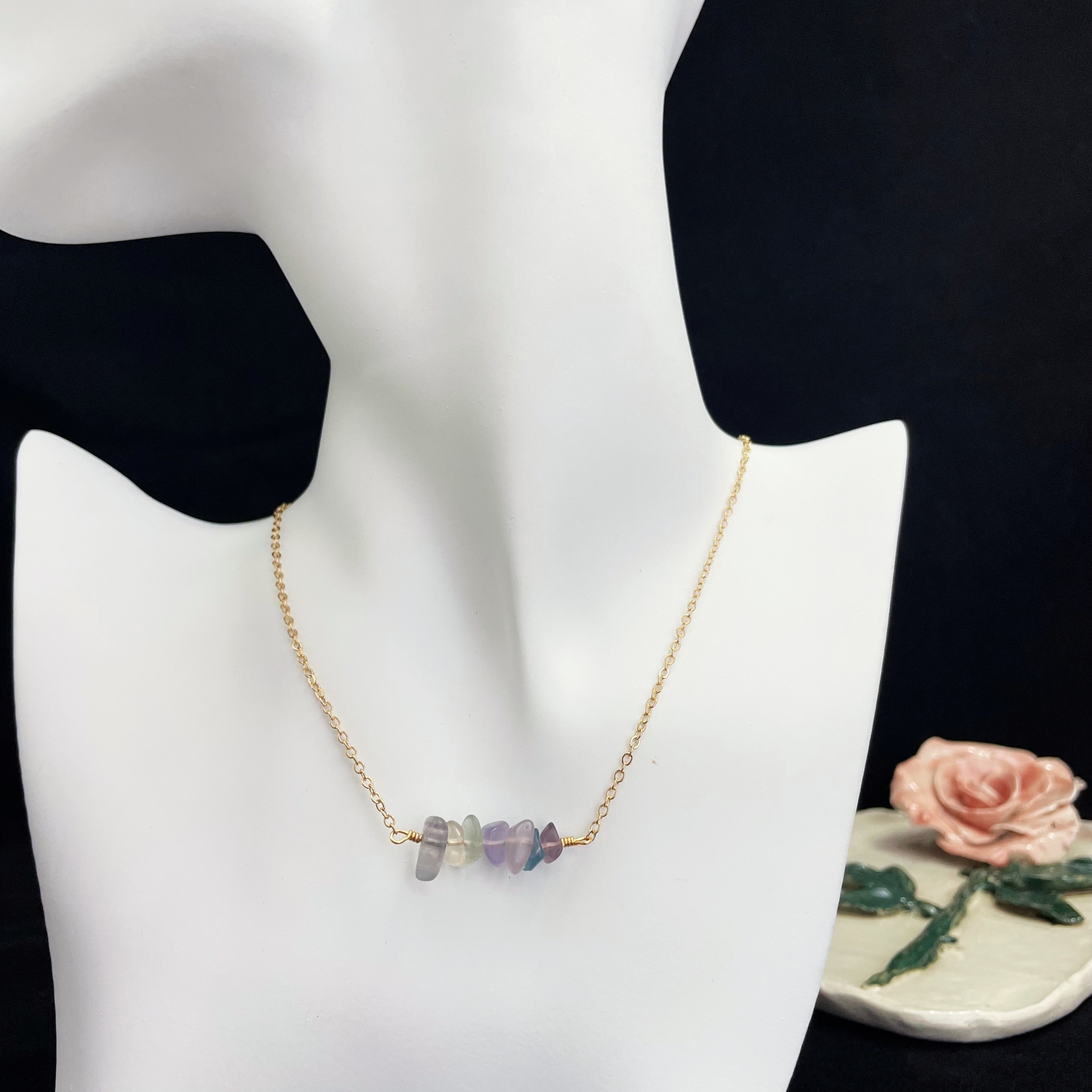 Minimalist Gemstones Necklace