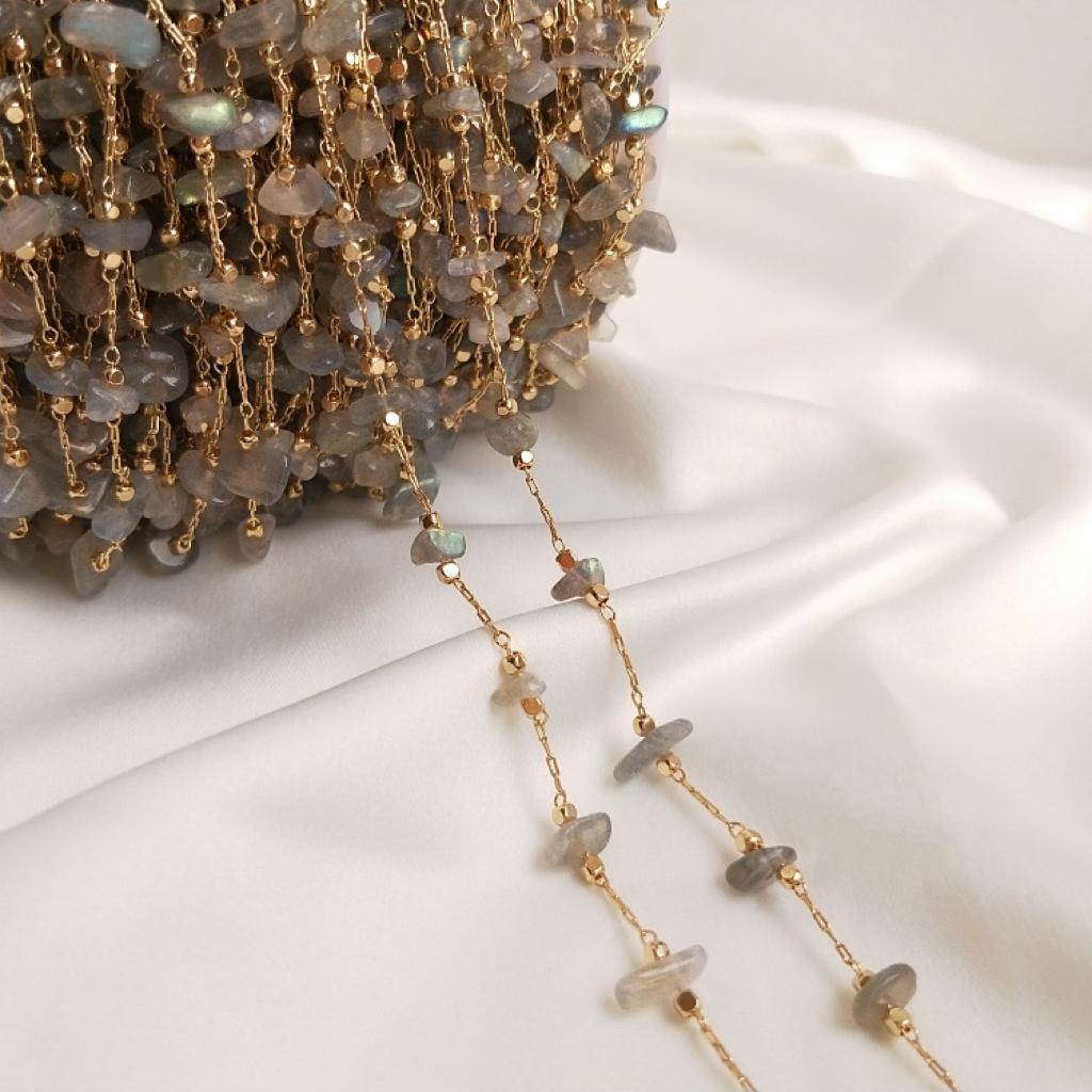 Gemstone Raw Stone Beads Chain for Jewelry DIY 50cm