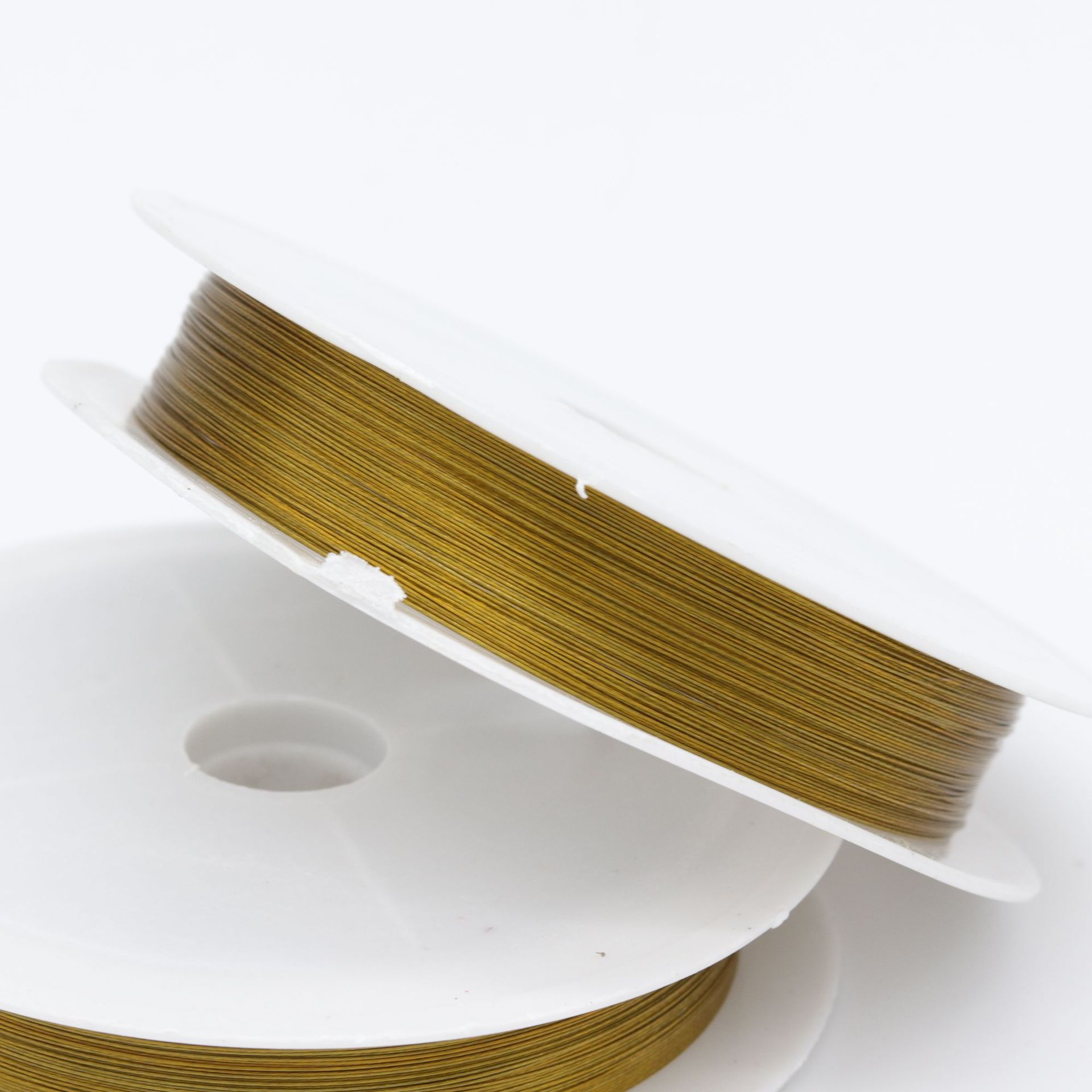 Gold Plated Steel Beading Thread 0.25mm 25m