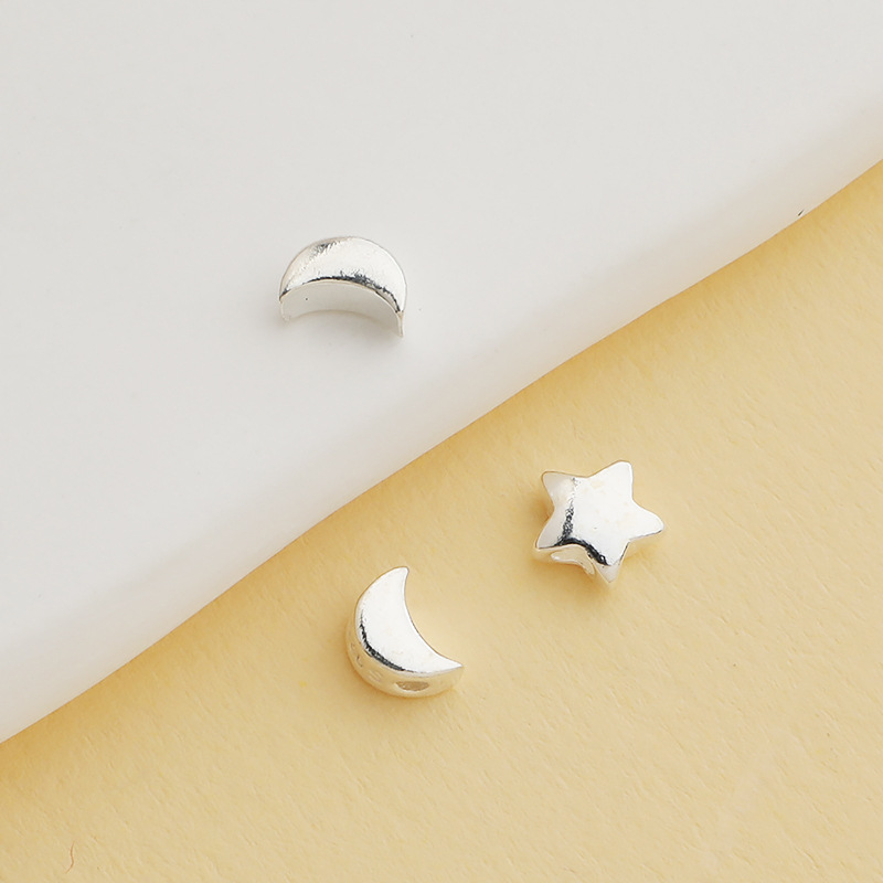 925 Sterling Silver Moon and Star Spacer Bead 
