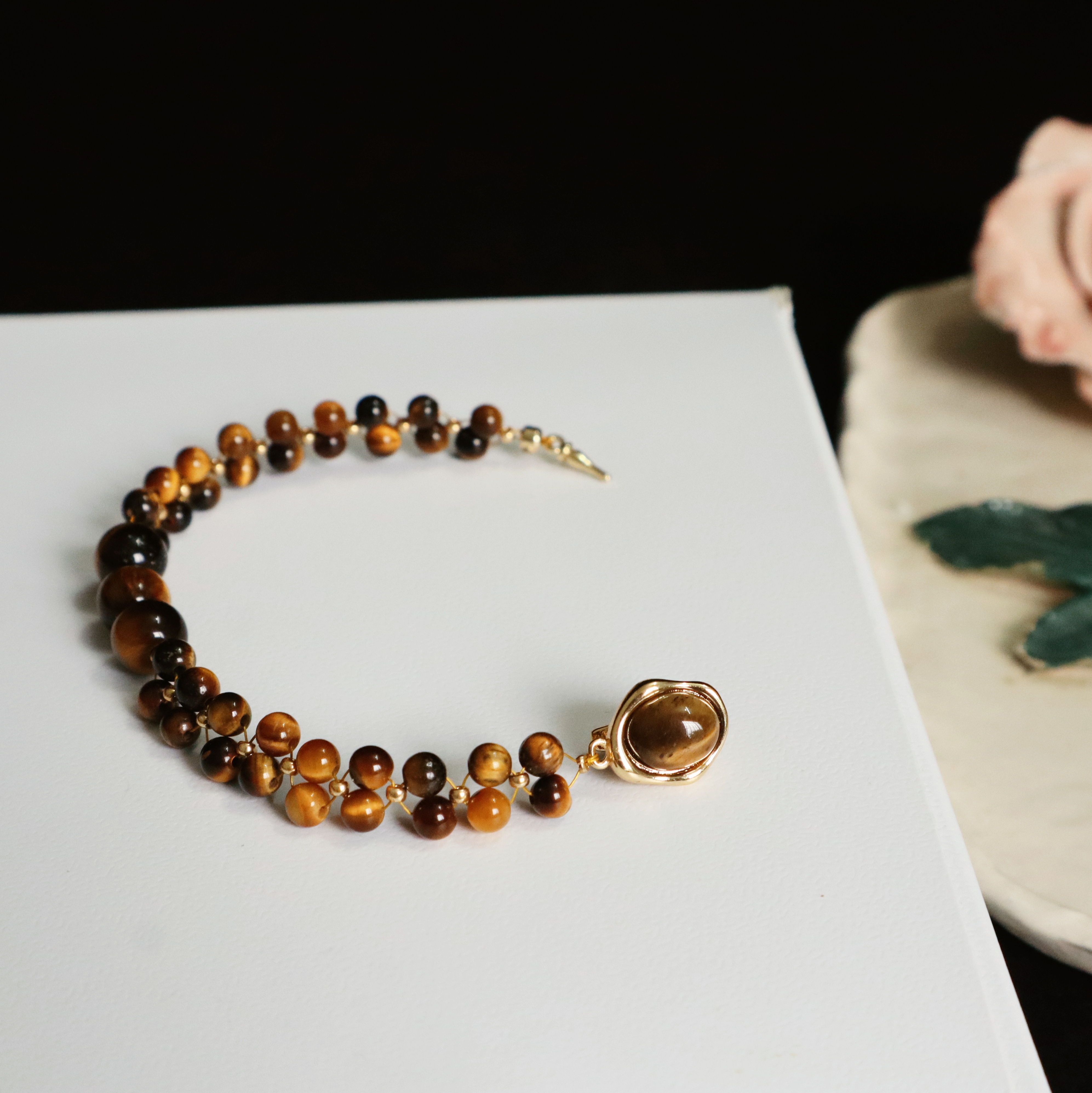 Tiger’s Eye Woven Dual-Line Bracelet