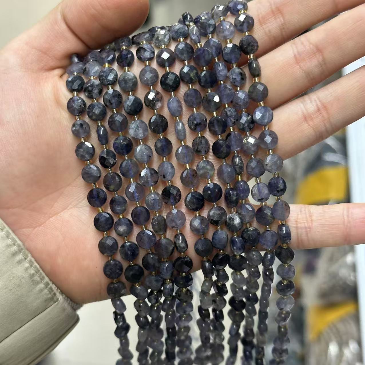6.5*4mm Faced Pie Shaped Gemstone Beads Strand