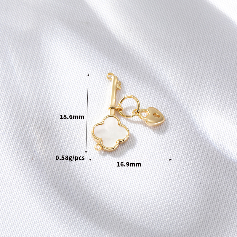 White Shell Inlaid Pendant Mother-of-pearl Jewelry Charms for DIY