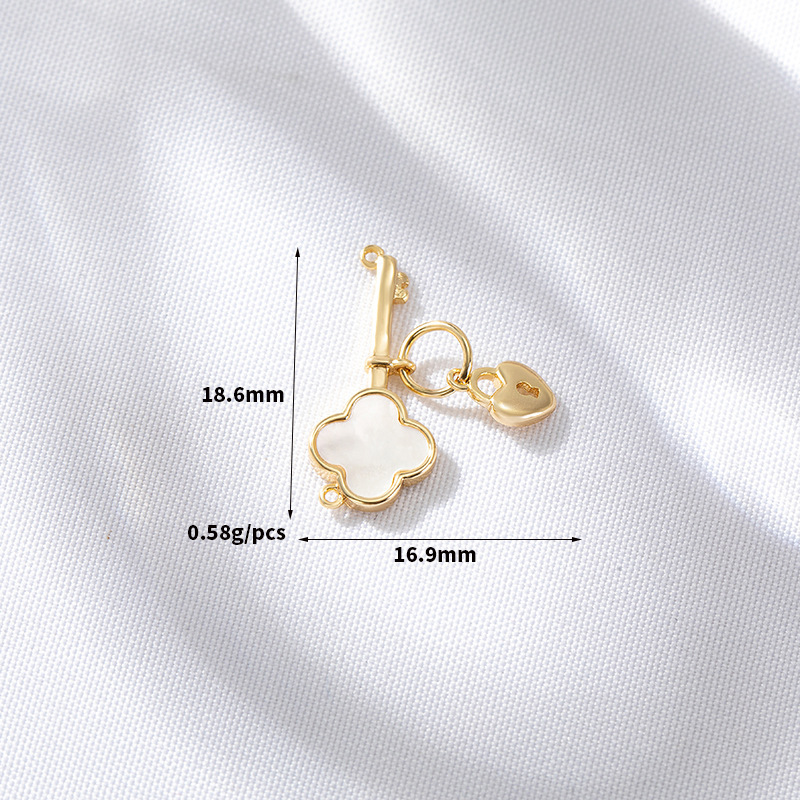 White Shell Inlaid Pendant Mother-of-pearl Jewelry Charms for DIY