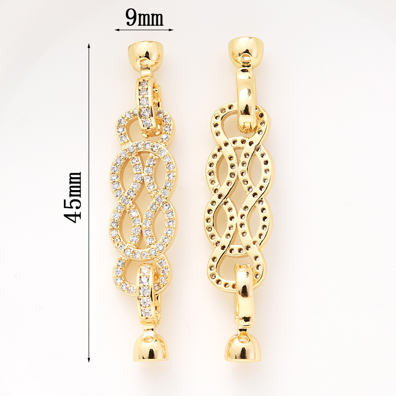 Gorgeous Colored Zircon Inlaid Buckle for Beading Jewelry