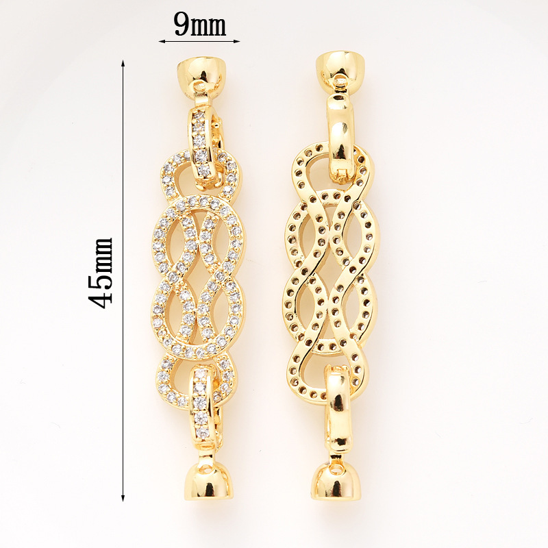Gorgeous Colored Zircon Inlaid Buckle for Beading Jewelry